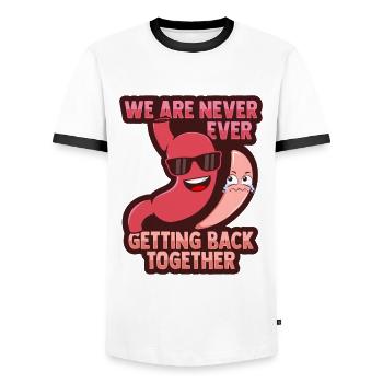 Bastric Sleeve Illustration for Gastric Recovery - Men's Ringer Shirt - white/black - Front - AI Model Female 172 light (172cm) & AI Model Male 178 dark (178cm)