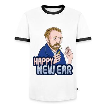 Van Gogh art lovers - Men's Ringer Shirt - white/black - Front - AI Model Female 172 light (172cm) & AI Model Male 178 dark (178cm)
