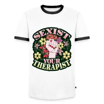 Feminism Emancipation Feminist - Men's Ringer Shirt - white/black - Front - AI Model Female 172 light (172cm) & AI Model Male 178 dark (178cm)