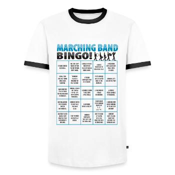 Bingo de fanfare pour un Tambour Major - T-shirt contrasté Homme - blanc/noir - Devant - AI Model Female 172 light (172cm) & AI Model Male 178 dark (178cm)
