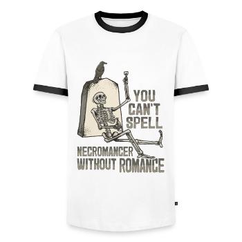 Mort-vivant Romance Nécromancien Squelette Gothique Sataniste - T-shirt contrasté Homme - blanc/noir - Devant - AI Model Female 172 light (172cm) & AI Model Male 178 dark (178cm)