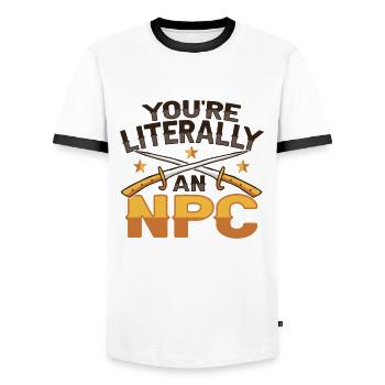 Larp Npc Rpg Joueur de rôle Larper - T-shirt contrasté Homme - blanc/noir - Devant - AI Model Female 172 light (172cm) & AI Model Male 178 dark (178cm)