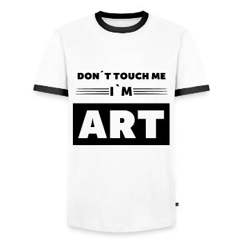 Funny Art Design for an Artist - Men's Ringer Shirt - white/black - Front - AI Model Female 172 light (172cm) & AI Model Male 178 dark (178cm)