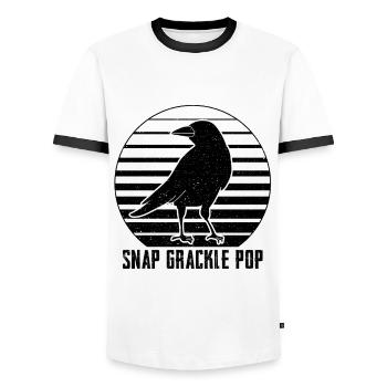 Blackbird Grackle Bird Design pour les ornithologues amateurs - T-shirt contrasté Homme - blanc/noir - Devant - AI Model Female 172 light (172cm) & AI Model Male 178 dark (178cm)