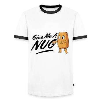 Donnez-moi une pépite de poulet - T-shirt contrasté Homme - blanc/noir - Devant - AI Model Female 172 light (172cm) & AI Model Male 178 dark (178cm)