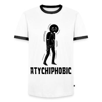 Atychiphobie Graphique Atychiphobie Conscience - T-shirt contrasté Homme - blanc/noir - Devant - AI Model Female 172 light (172cm) & AI Model Male 178 dark (178cm)