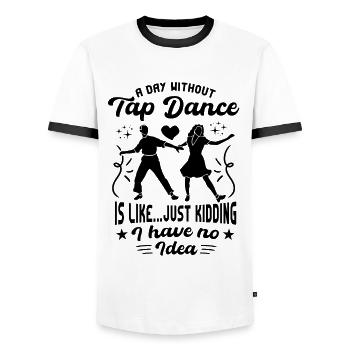 Tap Dancer Tap Dance Shoes Tap Dance Instructor - Men's Ringer Shirt - white/black - Front - AI Model Female 172 light (172cm) & AI Model Male 178 dark (178cm)