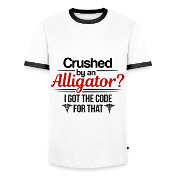 Codeur médical Profession Médical - T-shirt contrasté Homme - blanc/noir - Devant - AI Model Female 172 light (172cm) & AI Model Male 178 dark (178cm)