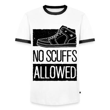 Shoe Collector Shoemaker Sneaker Addict - Men's Ringer Shirt - white/black - Front - AI Model Female 172 light (172cm) & AI Model Male 178 dark (178cm)