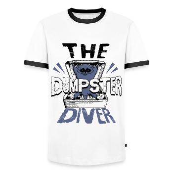 Raccoon lover garbage collecting garbage containers - Men's Ringer Shirt - white/black - Front - AI Model Female 172 light (172cm) & AI Model Male 178 dark (178cm)