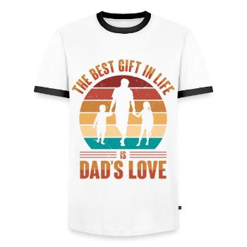 Le meilleur père de tous les temps. Paternité-papa-papa, - T-shirt contrasté Homme - blanc/noir - Devant - AI Model Female 172 light (172cm) & AI Model Male 178 dark (178cm)