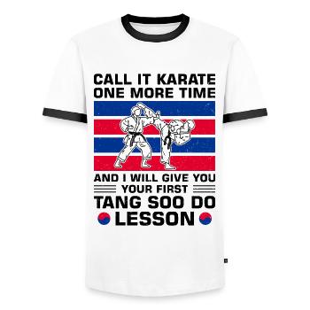 Tang so Do Gift - Men's Ringer Shirt - white/black - Front - AI Model Female 172 light (172cm) & AI Model Male 178 dark (178cm)