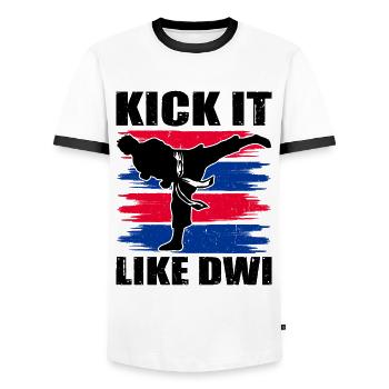 Tang so Do Gift - Men's Ringer Shirt - white/black - Front - AI Model Female 172 light (172cm) & AI Model Male 178 dark (178cm)