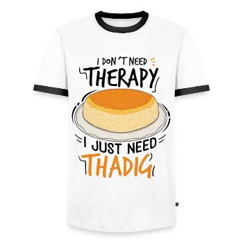Thadig Food Lover Geschenke - Männer Kontrast-T-Shirt - Weiß/Schwarz - Vorne - AI Model Female 172 light (172cm) & AI Model Male 178 dark (178cm)