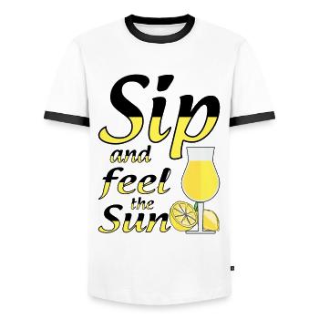 Italienischer Limoncello Liebhaber Zitrone Likör - Männer Kontrast-T-Shirt - Weiß/Schwarz - Vorne - AI Model Female 172 light (172cm) & AI Model Male 178 dark (178cm)