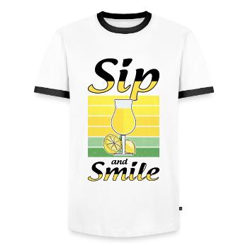 Italian Limoncello Lover Lemon Liqueur - Men's Ringer Shirt - white/black - Front - AI Model Female 172 light (172cm) & AI Model Male 178 dark (178cm)
