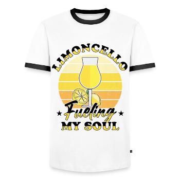 Italienischer Limoncello Liebhaber Zitrone Likör - Männer Kontrast-T-Shirt - Weiß/Schwarz - Vorne - AI Model Female 172 light (172cm) & AI Model Male 178 dark (178cm)