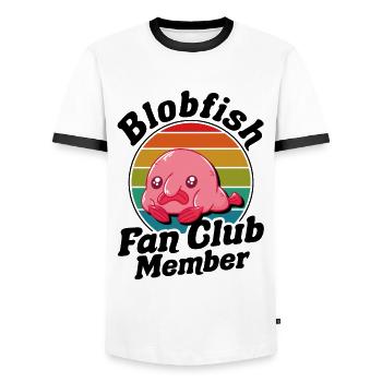 Meeresbiologe Tiefseefisch Blobfisch Ozean - Männer Kontrast-T-Shirt - Weiß/Schwarz - Vorne - AI Model Female 172 light (172cm) & AI Model Male 178 dark (178cm)