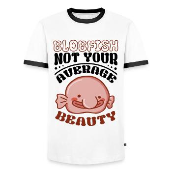 Marine Biologist Deep Sea Fish Blob Fish Ocean - Men's Ringer Shirt - white/black - Front - AI Model Female 172 light (172cm) & AI Model Male 178 dark (178cm)