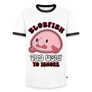 Meeresbiologe Tiefseefisch Blobfisch Ozean - Männer Kontrast-T-Shirt - Weiß/Schwarz - Vorne - AI Model Female 172 light (172cm) & AI Model Male 178 dark (178cm)