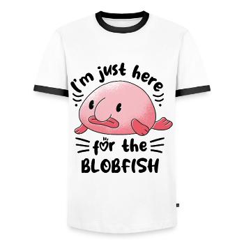 Meeresbiologe Tiefseefisch Blobfisch Ozean - Männer Kontrast-T-Shirt - Weiß/Schwarz - Vorne - AI Model Female 172 light (172cm) & AI Model Male 178 dark (178cm)
