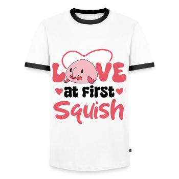 Meeresbiologe Tiefseefisch Blobfisch Ozean - Männer Kontrast-T-Shirt - Weiß/Schwarz - Vorne - AI Model Female 172 light (172cm) & AI Model Male 178 dark (178cm)