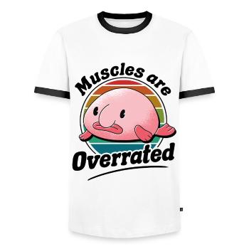 Meeresbiologe Tiefseefisch Blobfisch Ozean - Männer Kontrast-T-Shirt - Weiß/Schwarz - Vorne - AI Model Female 172 light (172cm) & AI Model Male 178 dark (178cm)