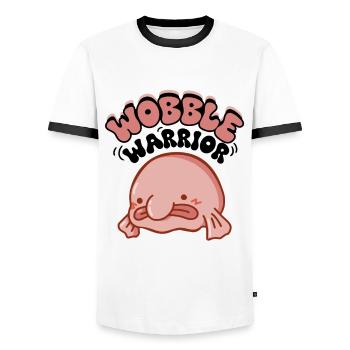 Meeresbiologe Tiefseefisch Blobfisch Ozean - Männer Kontrast-T-Shirt - Weiß/Schwarz - Vorne - AI Model Female 172 light (172cm) & AI Model Male 178 dark (178cm)