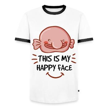 Meeresbiologe Tiefseefisch Blobfisch Ozean - Männer Kontrast-T-Shirt - Weiß/Schwarz - Vorne - AI Model Female 172 light (172cm) & AI Model Male 178 dark (178cm)