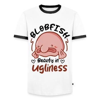 Marine Biologist Deep Sea Fish Blob Fish Ocean - Men's Ringer Shirt - white/black - Front - AI Model Female 172 light (172cm) & AI Model Male 178 dark (178cm)
