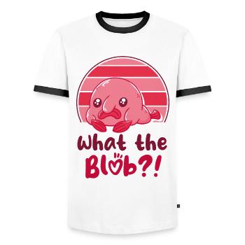 Meeresbiologe Tiefseefisch Blobfisch Ozean - Männer Kontrast-T-Shirt - Weiß/Schwarz - Vorne - AI Model Female 172 light (172cm) & AI Model Male 178 dark (178cm)
