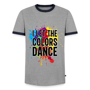 Peintre Toile Liquide Peinture Art Peinture - T-shirt contrasté Homme - gris/marine  - Devant - AI Model Female 172 light (172cm) & AI Model Male 178 light (178cm)