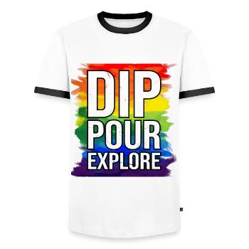 Peintre Toile Liquide Peinture Art Peinture - T-shirt contrasté Homme - blanc/noir - Devant - AI Model Female 172 light (172cm) & AI Model Male 178 dark (178cm)