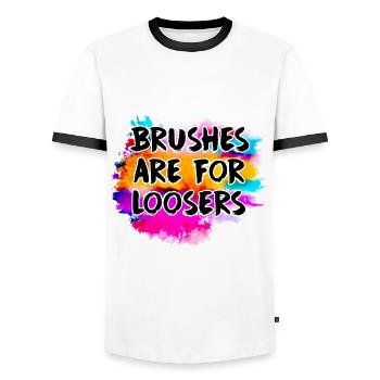 Peintre Toile Liquide Peinture Art Peinture - T-shirt contrasté Homme - blanc/noir - Devant - AI Model Female 172 light (172cm) & AI Model Male 178 dark (178cm)