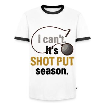 Athletics Athletics Throw Athlete - Men's Ringer Shirt - white/black - Front - AI Model Female 172 light (172cm) & AI Model Male 178 dark (178cm)