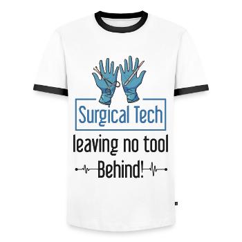 Scrub Tech Surgical Technician Surgical Technologist - Men's Ringer Shirt - white/black - Front - AI Model Female 172 light (172cm) & AI Model Male 178 dark (178cm)