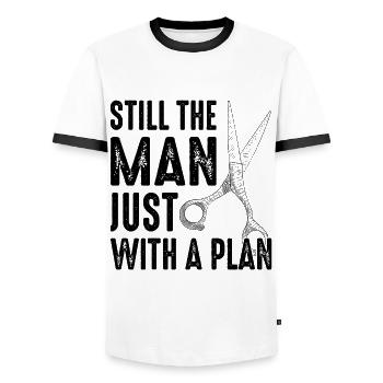 Urologe Empfängnisverhütung Chirurgie - Männer Kontrast-T-Shirt - Weiß/Schwarz - Vorne - AI Model Female 172 light (172cm) & AI Model Male 178 dark (178cm)