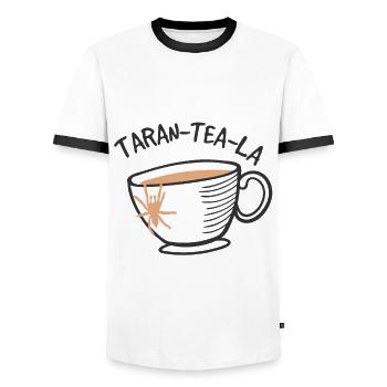 Spider lover arachnid web terrarium - Men's Ringer Shirt - white/black - Front - AI Model Female 172 light (172cm) & AI Model Male 178 dark (178cm)