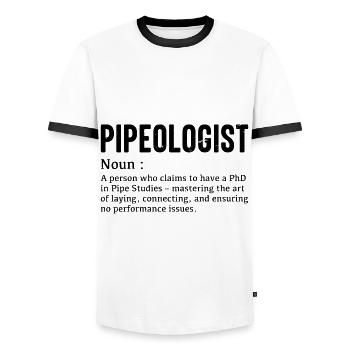 Plumbing Drain Surgeon Job Profession - Men's Ringer Shirt - white/black - Front - AI Model Female 172 light (172cm) & AI Model Male 178 dark (178cm)