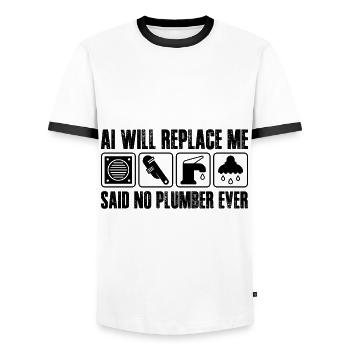 Klempner Abfluss Chirurg Beruf Rohrverleger - Männer Kontrast-T-Shirt - Weiß/Schwarz - Vorne - AI Model Female 172 light (172cm) & AI Model Male 178 dark (178cm)