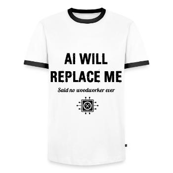 Holzbearbeitung Schreinerei Schreiner Beruf - Männer Kontrast-T-Shirt - Weiß/Schwarz - Vorne - AI Model Female 172 light (172cm) & AI Model Male 178 dark (178cm)