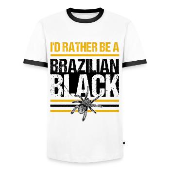 Spider Lovers Arachnid Web Terrarium - Men's Ringer Shirt - white/black - Front - AI Model Female 172 light (172cm) & AI Model Male 178 dark (178cm)