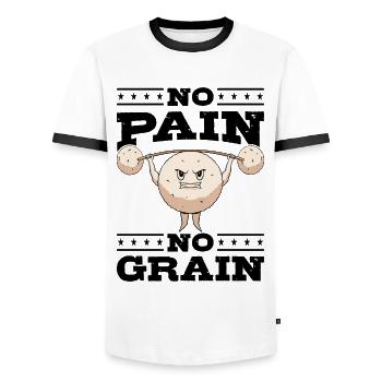 Asian Food Fried Rice Bowl - Men's Ringer Shirt - white/black - Front - AI Model Female 172 light (172cm) & AI Model Male 178 dark (178cm)
