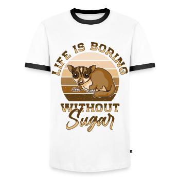 Australia Marsupial Wildlife Animal Lover Sugar - Men's Ringer Shirt - white/black - Front - AI Model Female 172 light (172cm) & AI Model Male 178 dark (178cm)
