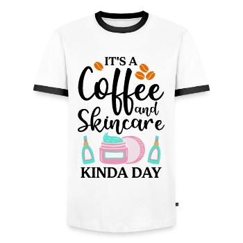 Esthéticienne, Soins de la peau, Beauté, Dermantologue, - T-shirt contrasté Homme - blanc/noir - Devant - AI Model Female 172 light (172cm) & AI Model Male 178 dark (178cm)