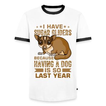 Australia Marsupial Wildlife Animal Lover Sugar - Men's Ringer Shirt - white/black - Front - AI Model Female 172 light (172cm) & AI Model Male 178 dark (178cm)