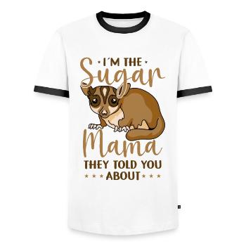 Australia Marsupial Wildlife Animal Lover Sugar - Men's Ringer Shirt - white/black - Front - AI Model Female 172 light (172cm) & AI Model Male 178 dark (178cm)