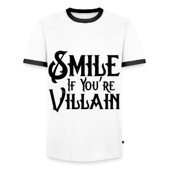 Antagoniste Voleur maléfique - T-shirt contrasté Homme - blanc/noir - Devant - AI Model Female 172 light (172cm) & AI Model Male 178 dark (178cm)