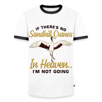 Wading Bird Watching Bird Watcher - Men's Ringer Shirt - white/black - Front - AI Model Female 172 light (172cm) & AI Model Male 178 dark (178cm)