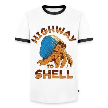 Fruits de mer, Fruits de mer, Moules, Bernard-l’ermite - T-shirt contrasté Homme - blanc/noir - Devant - AI Model Female 172 light (172cm) & AI Model Male 178 dark (178cm)